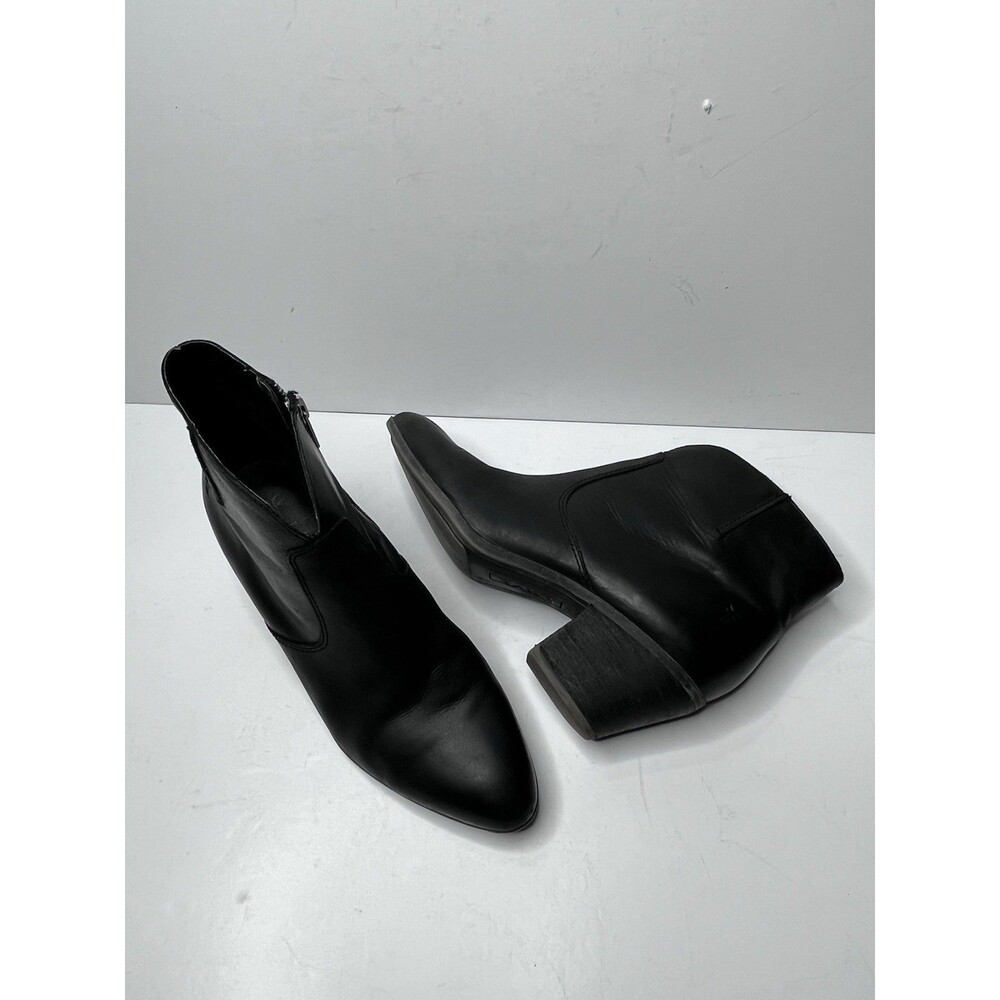 Frye Jennifer Black Leather Pointed Toe Side Zip Ankle Booties Women’s Size 7.5